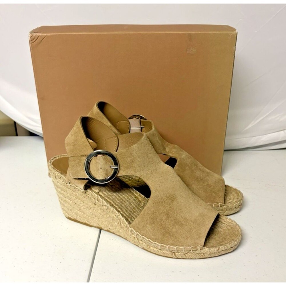 Viva Spiga Nolan Shoes Espadrille Wedge Sandals Suede Leather Women 10 M New